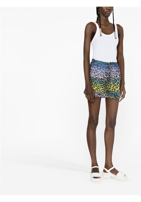 Multicolour leopard-print elasticated-waist shorts - women  GANNI | F7748999