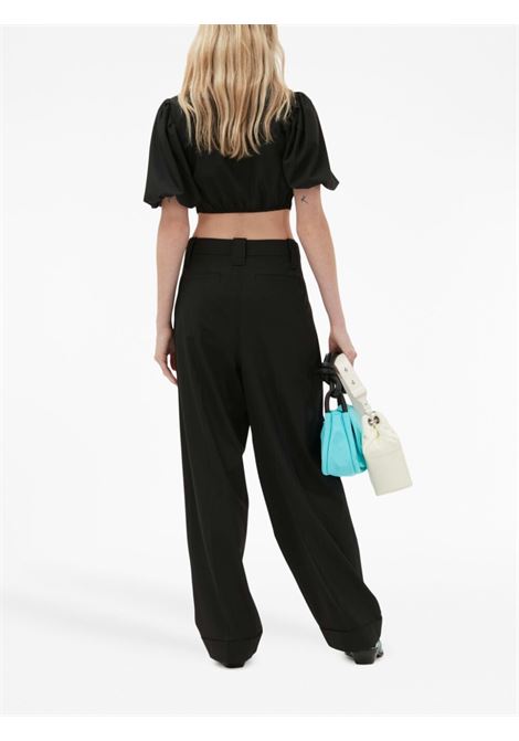 Black wide-leg tailores trousers - women GANNI | F8075099