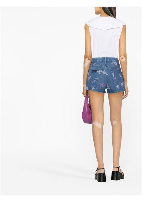 Shorts con stampa in blu - donna GANNI | J1182630