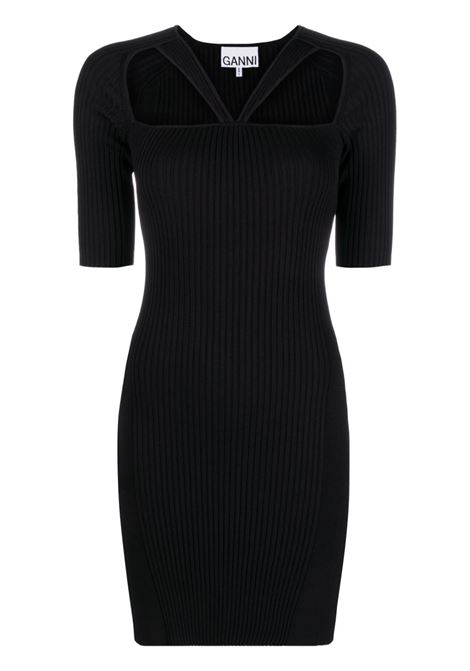 Black cut-out minidress - women GANNI | K1876099