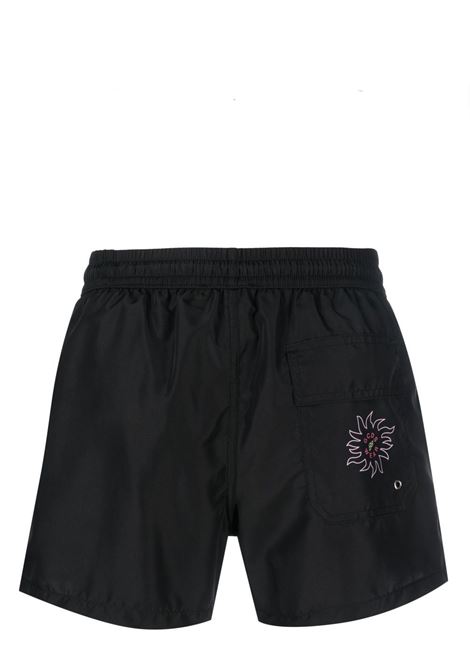 Black graphic-print swim shorts - men GCDS | SS23M06071302