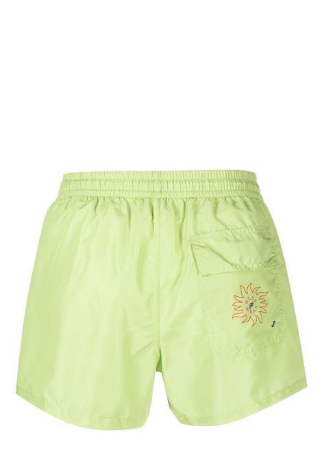 Lime graphic-print swim shorts - men GCDS | SS23M06071351