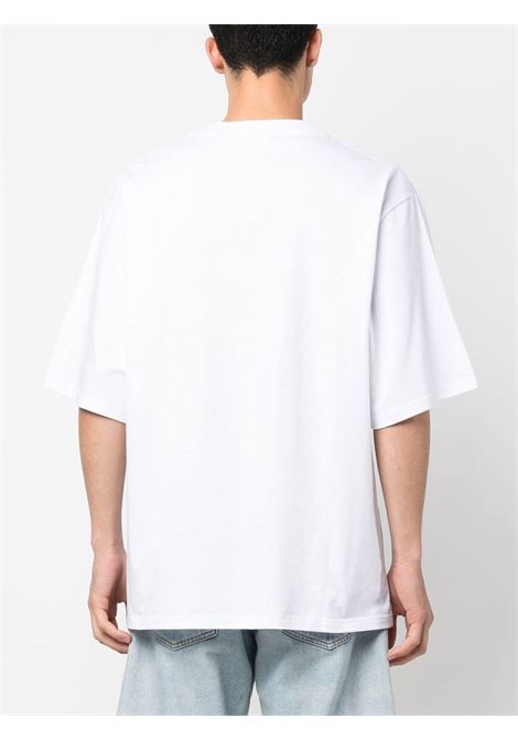 White logo-print short-sleeve T-shirt - men GCDS | SS23M13015001