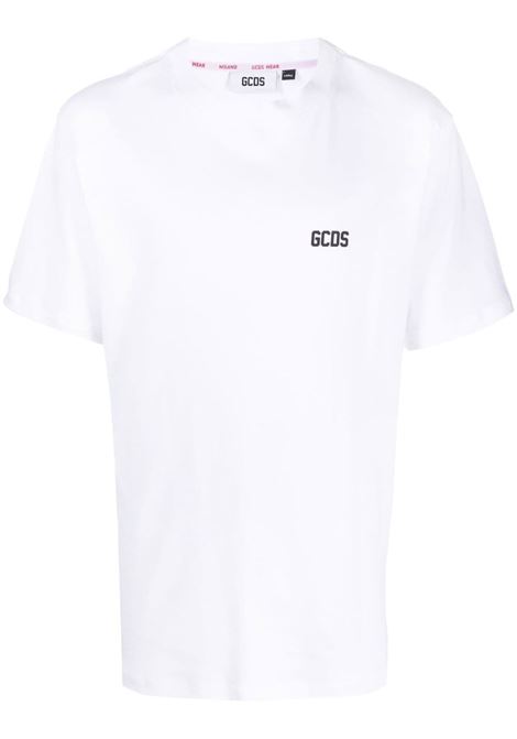 T-shirt con stampa logo in bianco - uomo GCDS | SS23M13020401