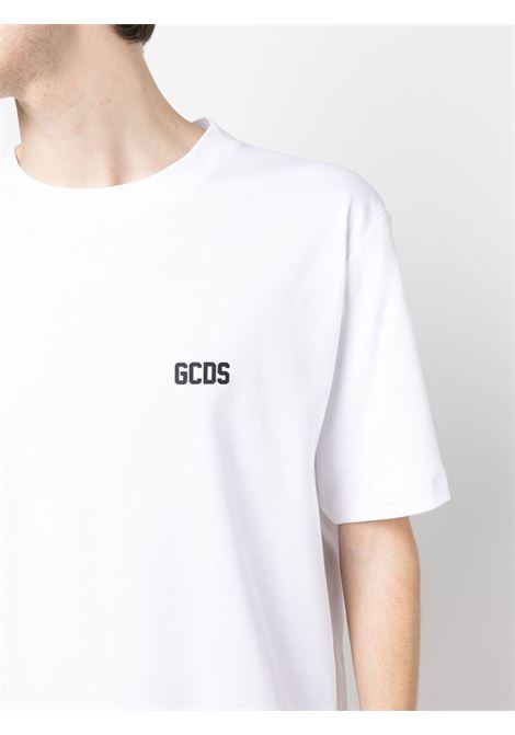 White logo-print T-shirt - men GCDS | SS23M13020401