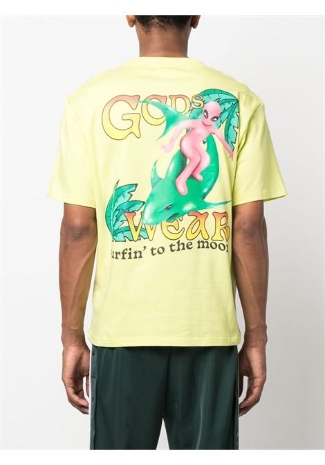 T-shirt con stampa logo in giallo - uomo GCDS | SS23M13065351