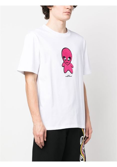 T-shirt con stampa in bianco - uomo GCDS | SS23U13018301