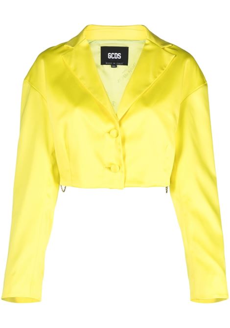 Yellow cropped blazer - women GCDS | SS23W21050043