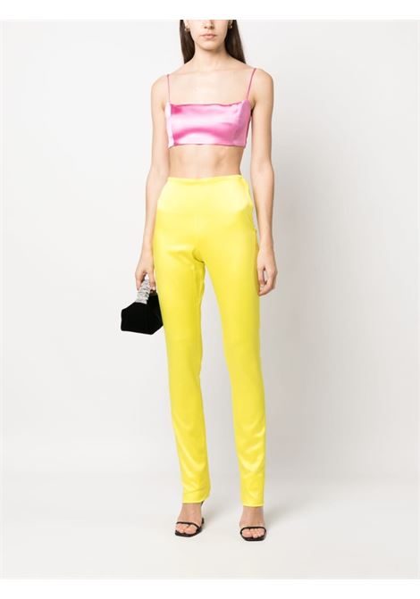 Yellow Bling glossy skinny trousers - women GCDS | SS23W26041243
