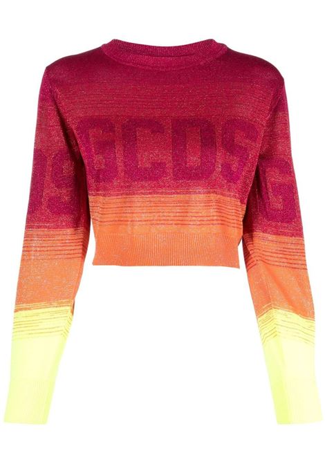 Fuchsia logo-print ombr? cropped jumper - women GCDS | SS23W38090447