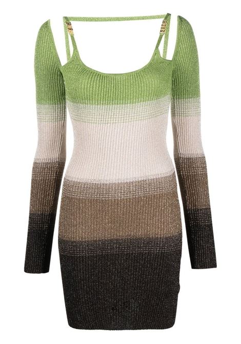 Multicolour knitted striped mini dress - women GCDS | SS23W67090160