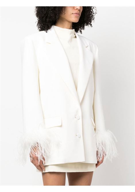 White feather-trim detail blazer - women GIUSEPPE DI MORABITO | PS23060JAP22902