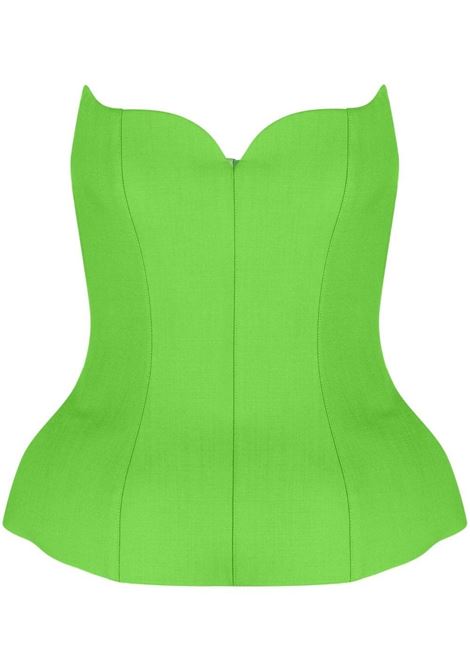 Green strapless peplum-hem top - women GIUSEPPE DI MORABITO | PS23111TO22934