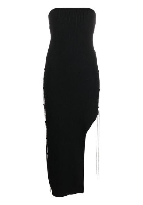 Black crystal-chain embellished midi dress - women GIUSEPPE DI MORABITO | PS23216KN7910