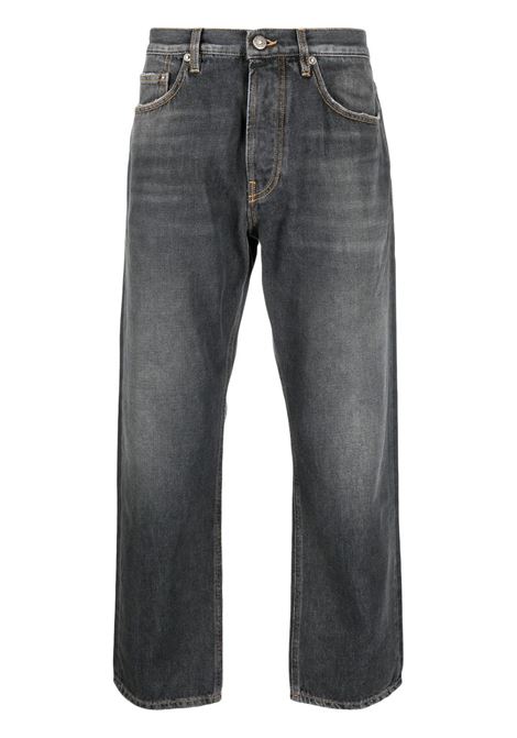 Black logo-patch wide-leg washed jeans - men GOLDEN GOOSE | GMP01186P00099490100