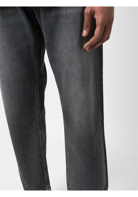 Black logo-patch wide-leg washed jeans - men GOLDEN GOOSE | GMP01186P00099490100