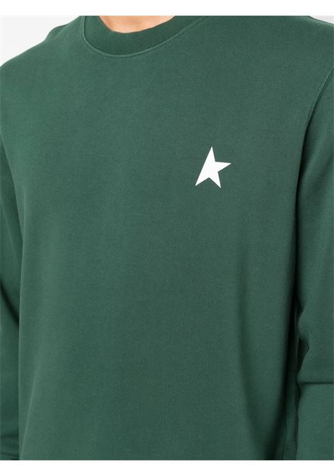 Green logo-print cotton sweatshirt - men  GOLDEN GOOSE | GMP01223P00086935825