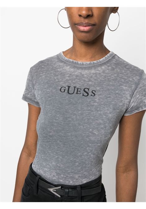 T-shirt con logo in grigio - donna GUESS USA | W2BP00KBAX0JBLK