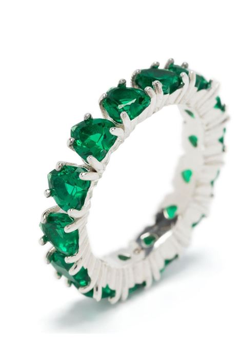 Green Eternity crystal-embellished ring - women  HATTON LABS | HLE322804