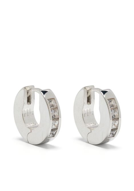 Silver Baguette hoop earrings - women  HATTON LABS | HLE361901