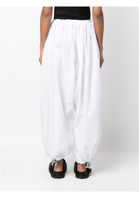 White drawstring balloon trousers - women HED MAYNER | HM00P62TWHT