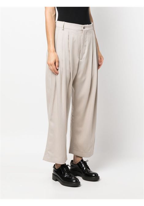Light taupe high-waisted cropped trousers - women  HED MAYNER | HM00P66GREYGE
