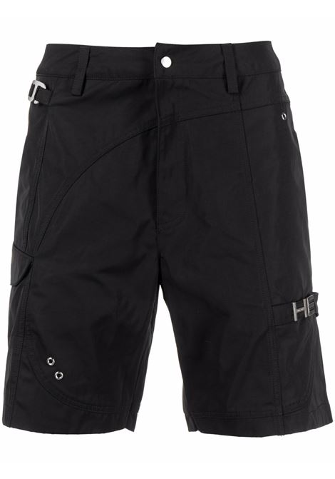 Black logo-lettered cargo shorts - men HELIOT EMIL | HEM10029P03BLK01