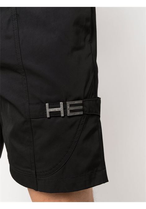 Black logo-lettered cargo shorts - men HELIOT EMIL | HEM10029P03BLK01