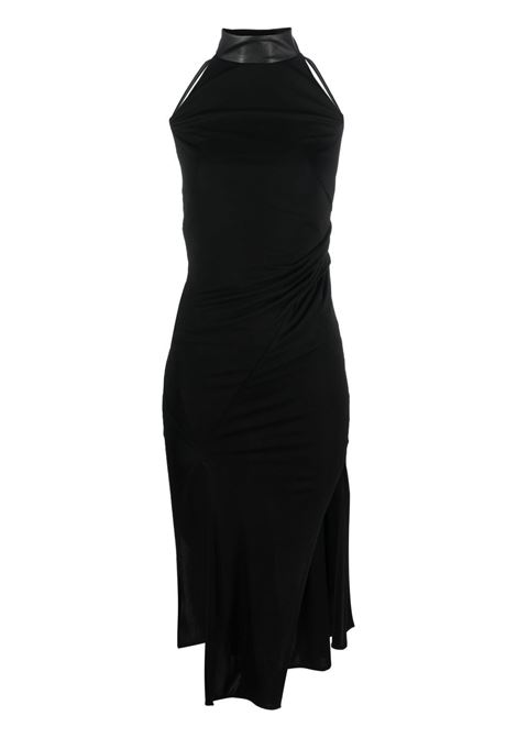 Black roll neck asymmetric midi dress - women HELMUT LANG | M09HW611001