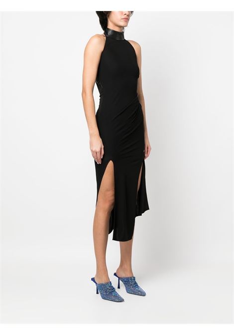 Black roll neck asymmetric midi dress - women HELMUT LANG | M09HW611001