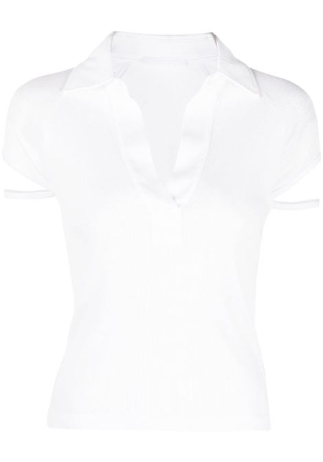 White knitted polo shirt - women HELMUT LANG | N01HW506100