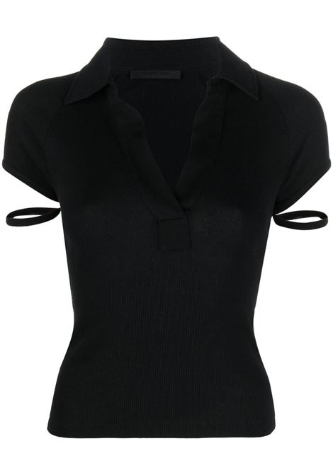 Black knitted polo shirt - women HELMUT LANG | N01HW506YVM