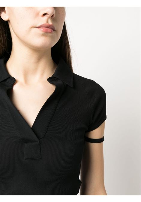 Black knitted polo shirt - women HELMUT LANG | N01HW506YVM