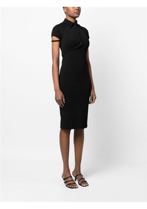 Black cut-out detail midi dress - women HELMUT LANG | N01HW605001