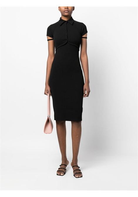 Black cut-out detail midi dress - women HELMUT LANG | N01HW605001