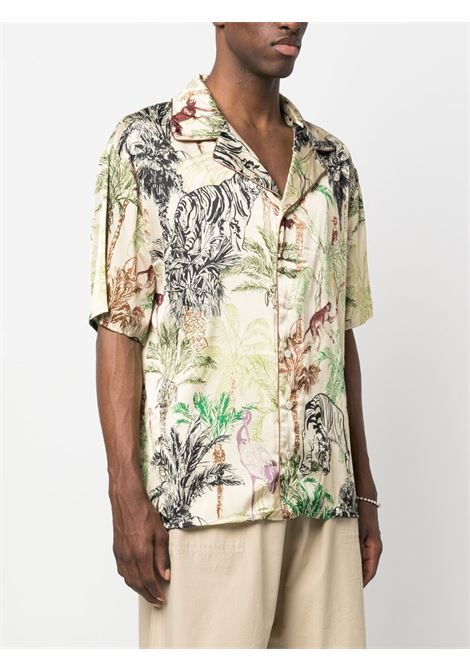 Beige and multicolour Jungle-print short-sleeve shirt - men IH NOM UH NIT | NUS23237P06