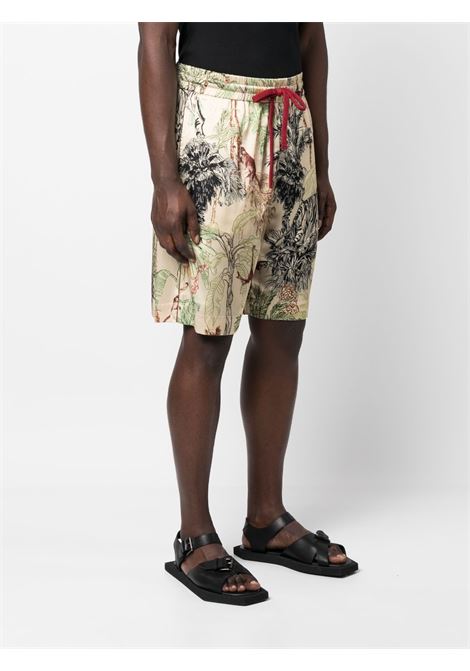 Beige and multicolour jungle-motif bermuda shorts - men IH NOM UH NIT | NUS23337P06