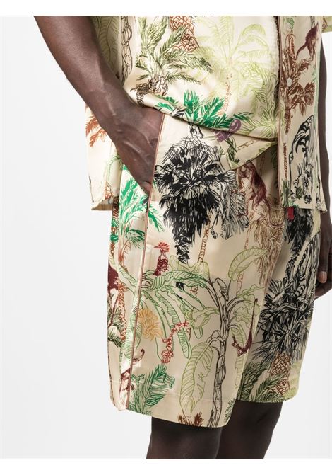 Beige and multicolour jungle-motif bermuda shorts - men IH NOM UH NIT | NUS23337P06
