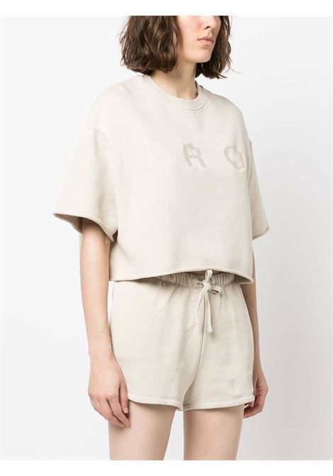Embroidered crop t-shirt beige - women IRO | 23SWP14OLINDAECR09