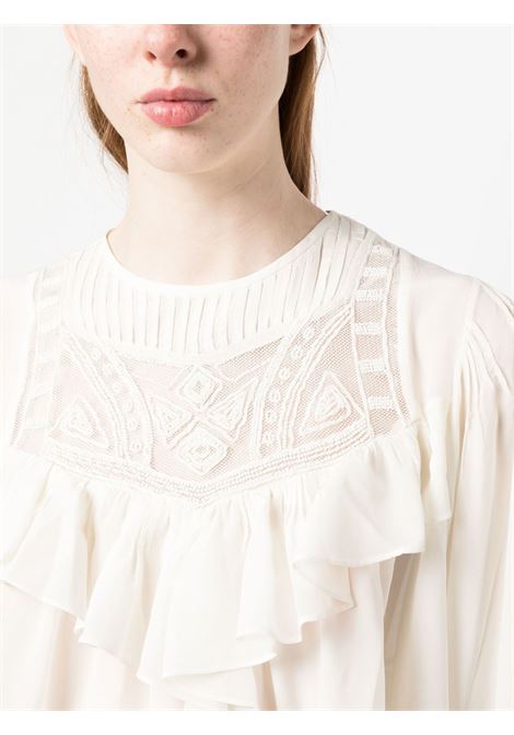 White embroidered-motif ruffled blouse - women IRO | 23SWP16CELARECR01