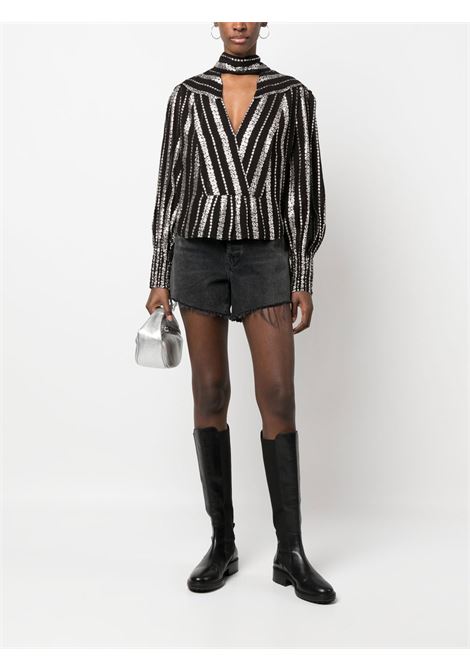 Black Viviana lurex-embellished blouse - women IRO | 23SWP16VIVIANABLA25