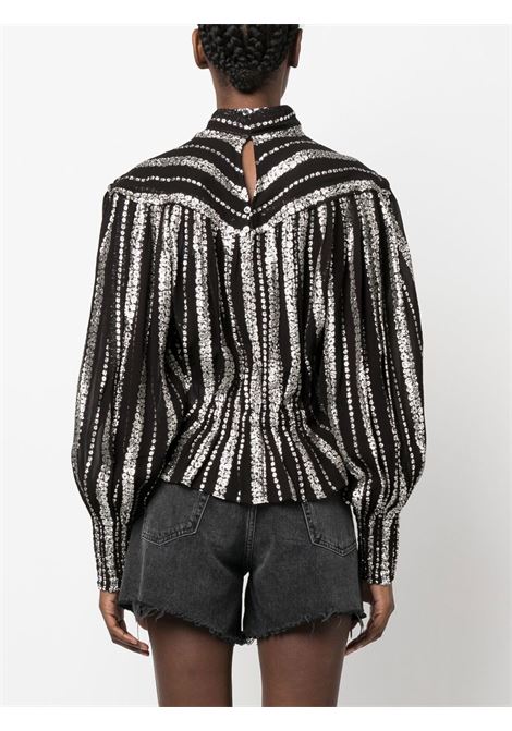 Black Viviana lurex-embellished blouse - women IRO | 23SWP16VIVIANABLA25