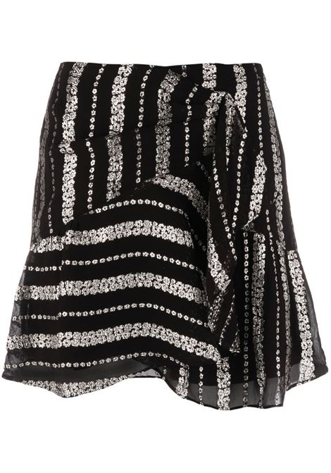 Black and silver striped asymmetrical skirt - women IRO | 23SWP31VRONIBLA25
