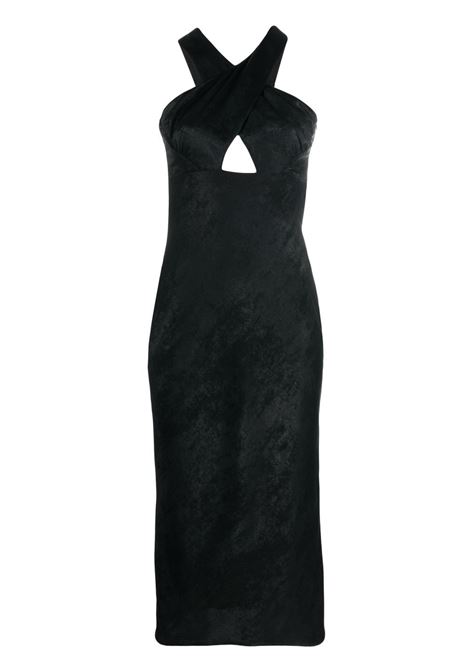 Black crossed-shoulder halterneck dress - women IRO | 23SWP33CALVINOBLA83