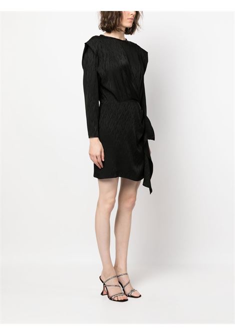 Black long-sleeved draped jacquard dress - women IRO | 23SWP33HIARIBLA01