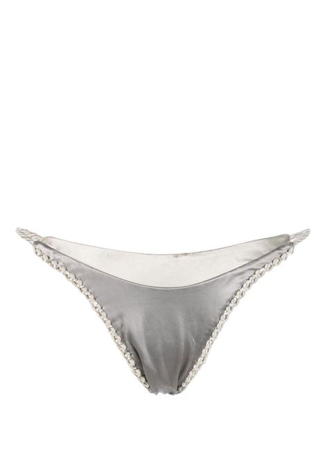 Silver metallic twist-detail bikini bottom - women  ISA BOULDER | RS23SB3SLTSLVR