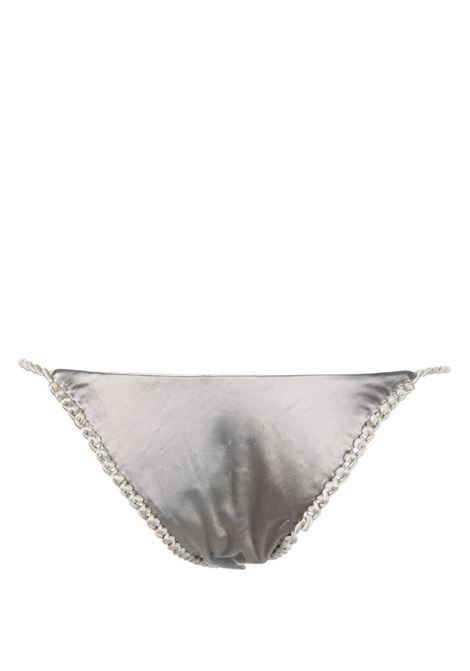 Silver metallic twist-detail bikini bottom - women  ISA BOULDER | RS23SB3SLTSLVR