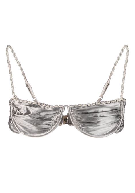 Top bikini con design satinato in argento - donna ISA BOULDER | RS23ST7SLVRSLT