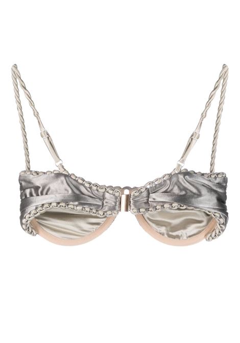 Top bikini con design satinato in argento - donna ISA BOULDER | RS23ST7SLVRSLT