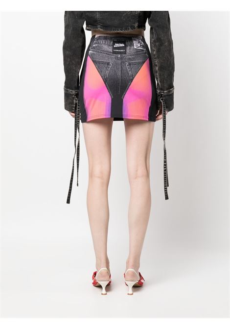 Multicolored graphic-print mini skirt - women Y/PROJECT X JEAN PAUL GAULTIER | YPJPGWSKIRT2S24BLKPNK